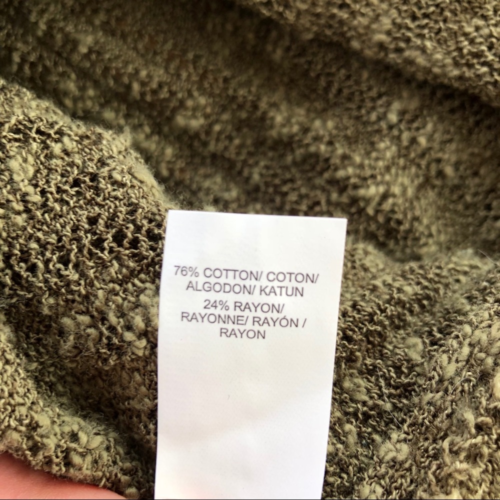 NWT Lucky Brand Olive Green Open Front Sweater M - Picture 8 of 8